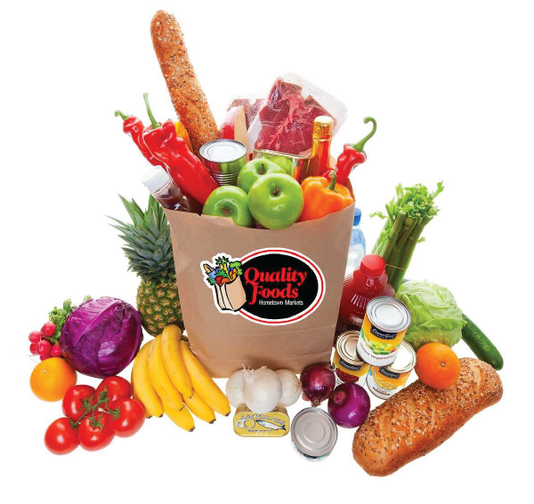 Quality Foods Wisconsin Rapids Grocery Store bag full of food